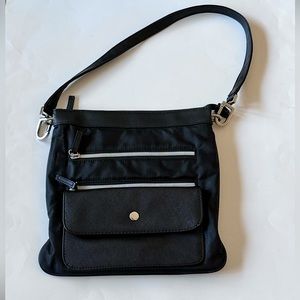 Chico’s Women’s Black Nylon Shoulder Bag Outer Zipper Pockets Detached Strap